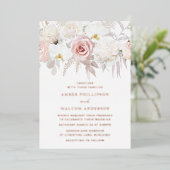 Mooie Blush & Witte Trouwring Roze Goud Folie Uitnodiging (Staand Voorkant)