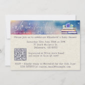 Mooie boeken en blauwe bloem waterverf baby shower kaart (Achterkant)