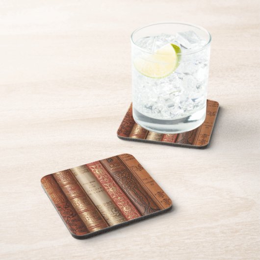 Mooie boekencijnen (beige) bier onderzetter (Rechterzijde)
