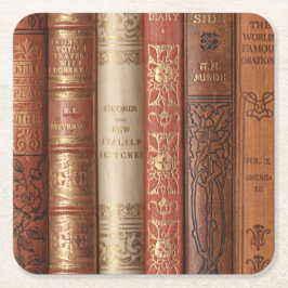 Mooie boekencijnen (beige) kartonnen onderzetters