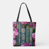 Mooie boekencijnen en roze rozen tote bag (Achterkant)