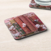 Mooie boekencijnen (roze) bier onderzetter (Linkerzijde)