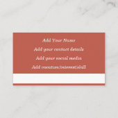 Mooie boekencus-kaart visitekaartje (Achterkant)