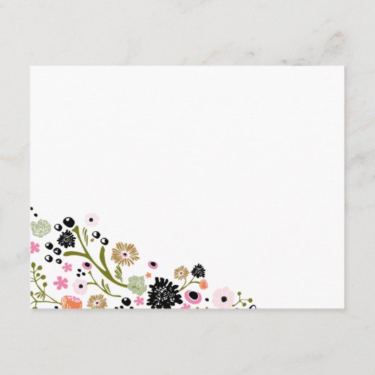 Mooie Boeket Bloemige Richting Info Kaart Uitnodig (Achterkant)