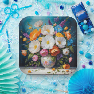 Mooie Boeket, decoratieve illustratie, Papieren Bordje
