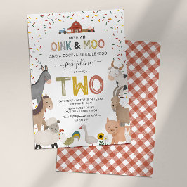Mooie boerderij 2e verjaardagsuitnodiging kaart
