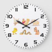 Mooie boerderij- en huisdieren grote klok (Voorkant)