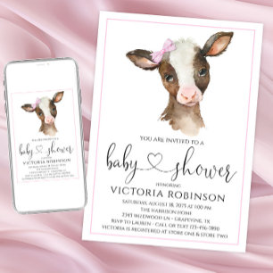 Mooie boerderij meisje babyshower uitnodigingen
