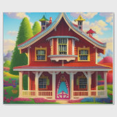 Mooie boerderij platteland decoupage cadeaupapier (Vlak)