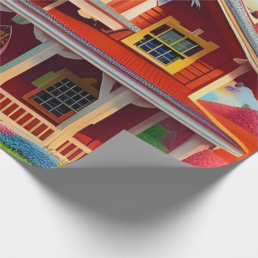 Mooie boerderij platteland decoupage cadeaupapier (Hoek)