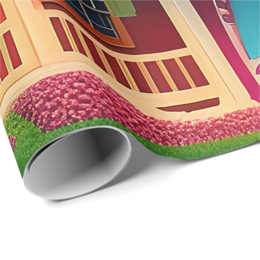 Mooie boerderij platteland decoupage cadeaupapier (Rol Hoek)