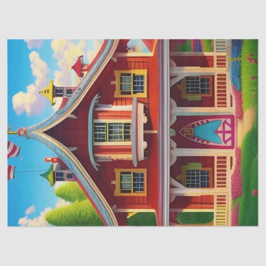 Mooie boerderij platteland decoupage tissuepapier (Voorkant)