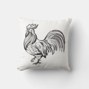 Mooie boerderij zwart-witte haan kip kussen
