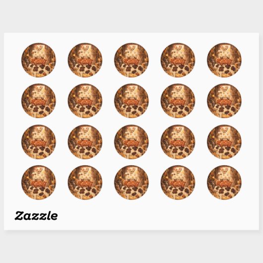 Mooie boerderijdier Stack Rustieke landelijke kuns Ronde Sticker (Vel)