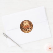 Mooie boerderijdier Stack Rustieke landelijke kuns Ronde Sticker (Envelop)