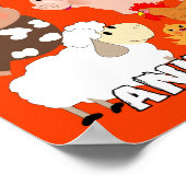 Mooie boerderijdieren Kinderen Whimsy Afbeelding Poster (Hoek)