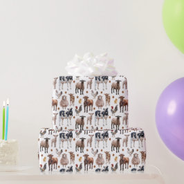 Mooie boerderijdieren koeien schapen varkens kippe cadeaupapier