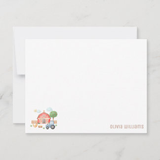 Mooie Boerderijdieren Plat Notitiekaart voor Kinde Notitiekaartje