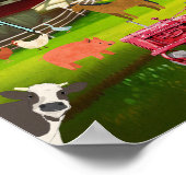 Mooie boerderijdieren poster (Hoek)