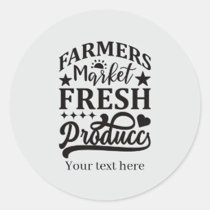 Mooie Boerenmarkt voeg tekst toe Ronde Sticker