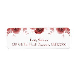 Mooie Bogundy Flowers Etiket