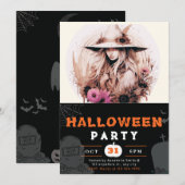 Mooie Boheemse heks Pet bloemen Halloween Kaart (Voorkant / Achterkant)