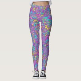 Mooie Boheemse Kleurrijke Wilde Bloem Bloemmotief Leggings