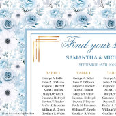 Mooie Boheemse Pastel Blauw Goud Zitplaatskaart Poster