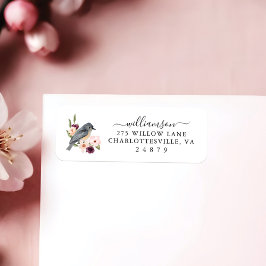 Mooie Bohemen Style Waterverf Bird & Branch Etiket