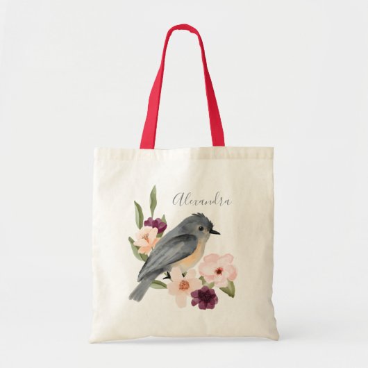 Mooie Bohemen Style Waterverf Bird & Branch Tote Bag (Voorkant)