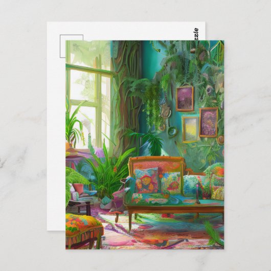 mooie bohemen woonkamer briefkaart (Voorkant / Achterkant)