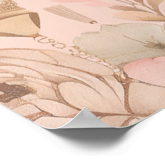 Mooie Bohemian Girl Birthday - persoonlijk Poster (Hoek)