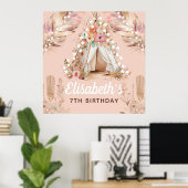 Mooie Bohemian Girl Birthday - persoonlijk Poster (Thuiskantoor)