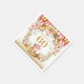 Mooie Boho 60e verjaardag Napkins Gold Glitter Pop Servet (Hoek)