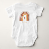 Mooie Boho Aquarel Regenboog Hart Aangepaste Naam Romper (Achterkant)