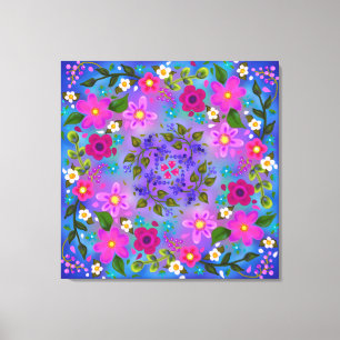 Mooie Boho Berries en Flowers Canvas Afdruk