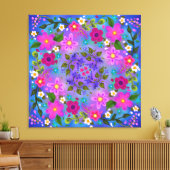 Mooie Boho Berries en Flowers Canvas Afdruk (Insitu (Woonkamer))