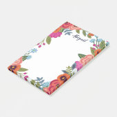 Mooie Boho Bloemen - Aangepaste Naam Post-it® Notes (Schuin)