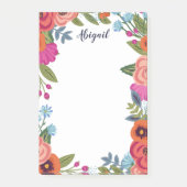 Mooie Boho Bloemen - Aangepaste Naam Post-it® Notes (Voorkant)