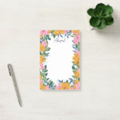 Mooie Boho Bloemen - Aangepaste Naam Post-it® Notes (Kantoor)