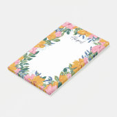 Mooie Boho Bloemen - Aangepaste Naam Post-it® Notes (Schuin)