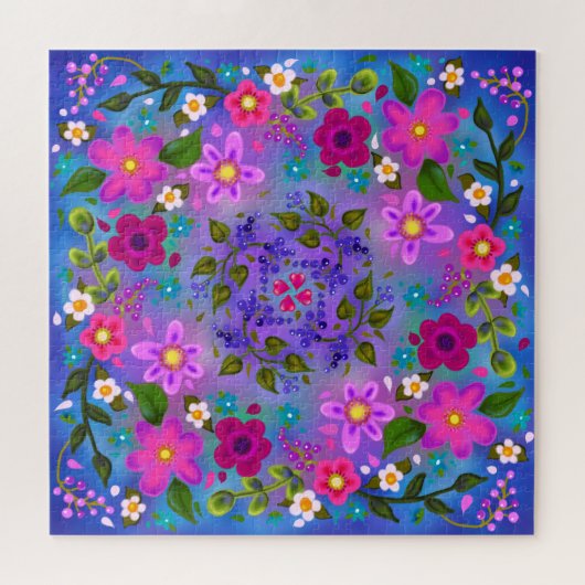 Mooie Boho Bloemen Legpuzzel (Horizontaal)