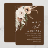 Mooie Boho Bloemen Zomer Herfst Bruiloft Kaart (Voorkant / Achterkant)