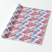 Mooie Boho Bloemige Inpakpapier (Uitgerold)