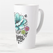 Mooie Boho Bloemige Mama Moederdag  Latte Mok (Rechterhoek)