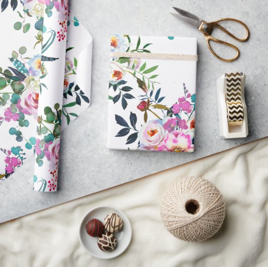 Mooie Boho Bloemige Roze Lavendel Huwelijks Cadeau Cadeaupapier (Crafts)