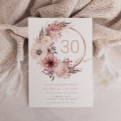 Mooie Boho Blush 30e Verjaardagsfeestje Kaart