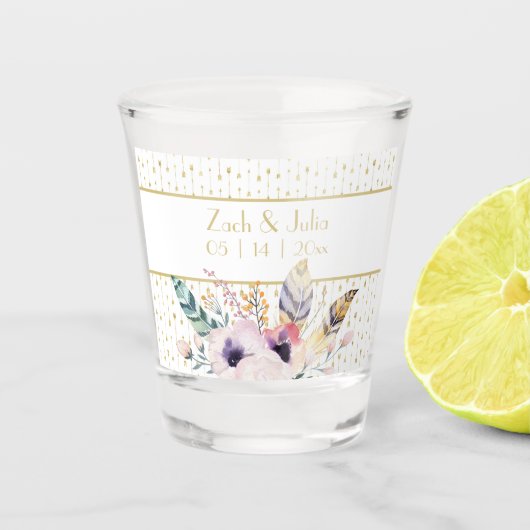 Mooie Boho Boeket  Huwelijk   Shot Glas (Voorkant)