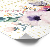 Mooie Boho Boeket Huwelijksbord Print (Hoek)