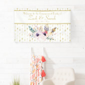 Mooie Boho Boeket Verlovingsfeest Banner (Insitu)